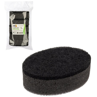 107565 Набор губок для мытья посуды двухслойных овальных KS-07 черный (5шт)