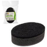 107566 Губка для мытья посуды двухслойная овальная KS-07 (черный)