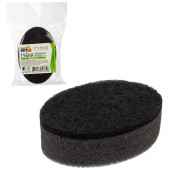 107566 Губка для мытья посуды двухслойная овальная KS-07 (черный)