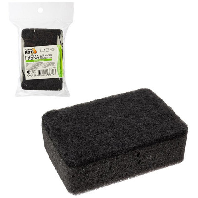 107567 Губка для мытья посуды двухслойная прямоугольная KS-08 (черный)