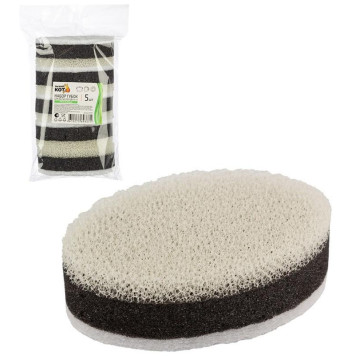 107571 Набор губок для мытья посуды трехслойных KS-09 белый/черный (5шт)