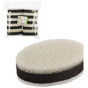 107572 Набор губок для мытья посуды трехслойных KS-09 белый/черный (10шт)