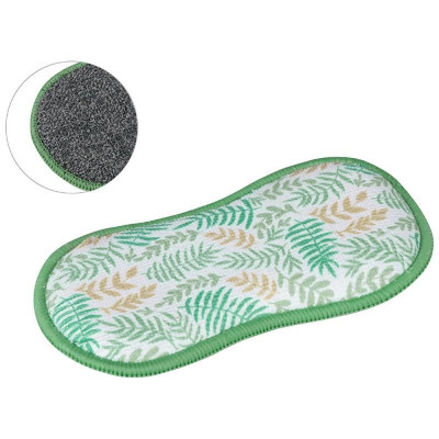 107842 Губка-скраб двухсторонняя 19х9.5см ' Рыжий кот' микрофибра+абразив