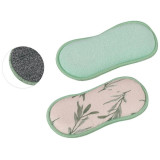 107843 Губка-скраб двухсторонняя 19х9.5см ' Рыжий кот' микрофибра+абразив (2шт)