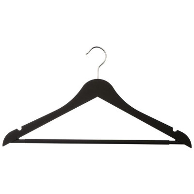 107879 Вешалка пластиковая c выемками с покрытием soft-touch 'Рыжий кот' цвет черный-1