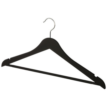 107879 Вешалка пластиковая c выемками с покрытием soft-touch 'Рыжий кот' цвет черный