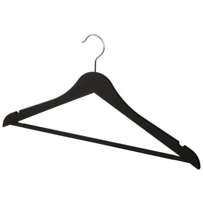 107879 Вешалка пластиковая c выемками с покрытием soft-touch 'Рыжий кот' цвет черный