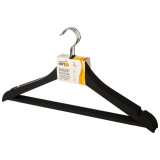 107881 Набор вешалок пластиковых c выемками с покрытием soft 'Рыжий кот' (3шт) цвет черный