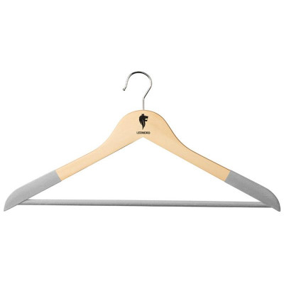 107887 Вешалка деревянная, флокированная Leonord цвет древесный-1