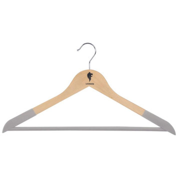 107888 Набор вешалок деревянных, флокированных Leonord (2шт) цвет древесный-2
