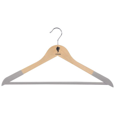 107888 Набор вешалок деревянных, флокированных Leonord (2шт) цвет древесный-2