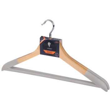 107888 Набор вешалок деревянных, флокированных Leonord (2шт) цвет древесный