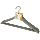 107880 Набор вешалок пластиковых c выемками с покрытием soft-touch 'Рыжий кот' (3шт) цвет серый