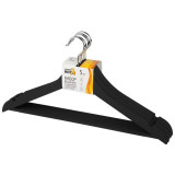 107883 Набор вешалок пластиковых c выемками с покрытием soft-touch 'Рыжий кот' (5шт) цвет черный