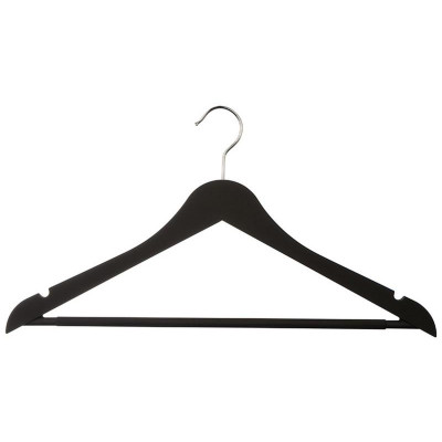 107883 Набор вешалок пластиковых c выемками с покрытием soft-touch 'Рыжий кот' (5шт) цвет черный-1