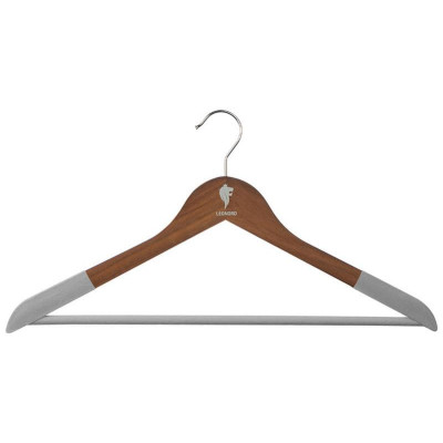 107907 Вешалка деревянная, флокированная Leonord цвет темно-коричневый-1