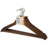 107912 Набор вешалок деревянных с перекладиной ' Рыжий кот' (5шт) цвет темно-коричневый