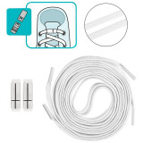 107989 Шнурки с магнитным фиксатором плоские эластичные, белые