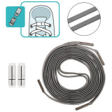 107990 Шнурки с магнитным фиксатором плоские эластичные, серые