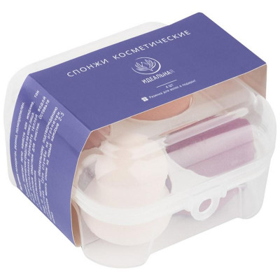 108010 Набор 4 спонжа + 1 резинка для волос ' Идеальная' , розовый-3