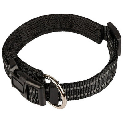 108056 Ошейник для собак регулируемый светоотражающий (33-41см) черный-1