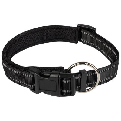 108056 Ошейник для собак регулируемый светоотражающий (33-41см) черный