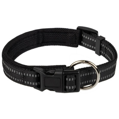 108057 Ошейник для собак регулируемый светоотражающий (38-47см) черный