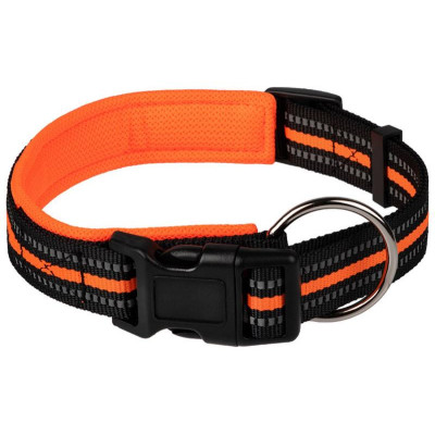 108131 Ошейник для собак регулируемый светоотражающий (48-60см) оранжевый