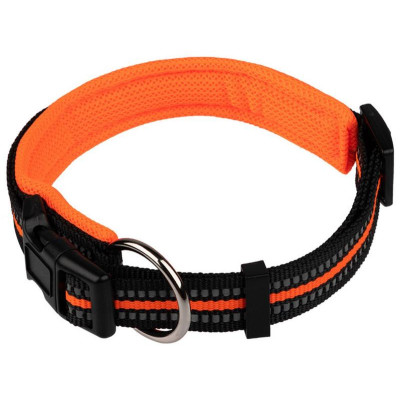 108132 Ошейник для собак регулируемый светоотражающий (38-47см) оранжевый-1