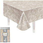 108229 Скатерть ПВХ с бейкой 130х110см ' Перспектива' коллекция ' Лён' арт 91/10 (6364)