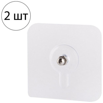 108489 Крючки самоклеящиеся винтовые для полок/картин, 2шт