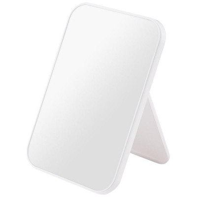 108713 Зеркало косметическое настольное 'Рыжий кот' 14х20см, цвет белый