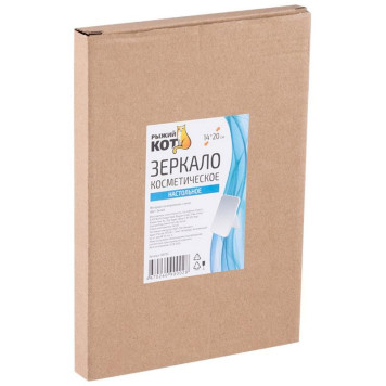 108713 Зеркало косметическое настольное 'Рыжий кот' 14х20см, цвет белый-4