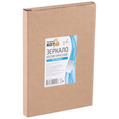 108713 Зеркало косметическое настольное 'Рыжий кот' 14х20см, цвет белый-4