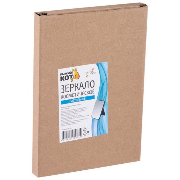 108714 Зеркало косметическое настольное 'Рыжий кот' 14х20см, цвет черный-3