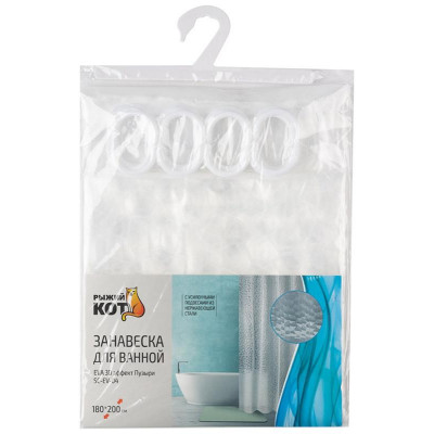 108746 Занавеска для ванной SC-EV-04 'Рыжий кот' EVA 3D эффект Пузыри