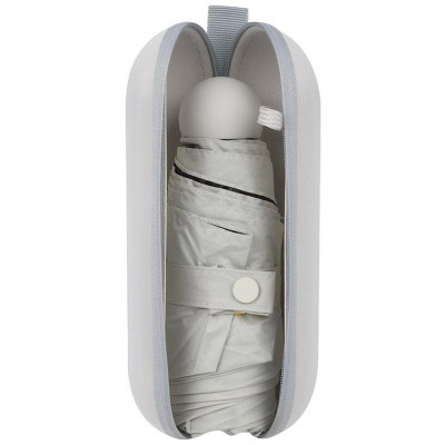 108793 Зонт мини складной 90см (в чехле-капсуле) серый-1