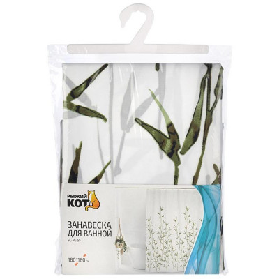 109001 Занавеска для ванной SP-PE-55 'Рыжий кот' Бамбук-1