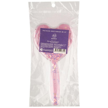 109106 Расческа для волос массажная ' Идеальная' с наполнителем ' Сердце' BR-07-3