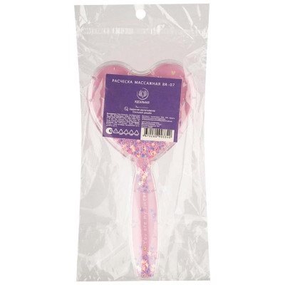 109106 Расческа для волос массажная ' Идеальная' с наполнителем ' Сердце' BR-07-3