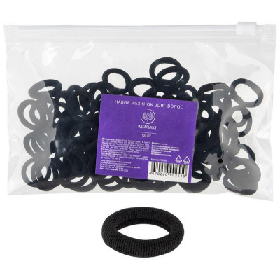 109182 Набор резинок для волос ' Идеальная' , 100шт, черные-1
