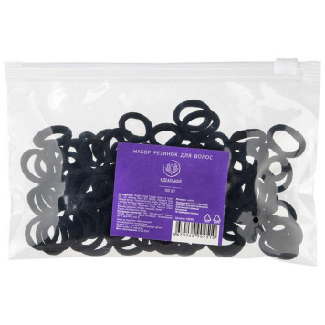 109182 Набор резинок для волос ' Идеальная' , 100шт, черные-3