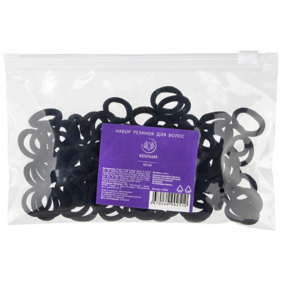 109182 Набор резинок для волос ' Идеальная' , 100шт, черные-3