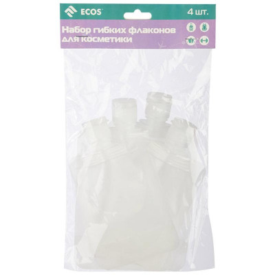 109213 Набор гибких флаконов для косметики Ecos, 4шт-3