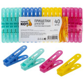 109228 Прищепки для белья пластмассовые в наборе 40шт Рыжий кот
