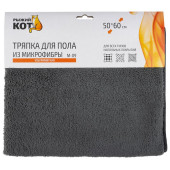 109439 Тряпка для пола из микрофибры M-09 'Рыжий кот', серый, размер 50х60см