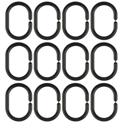 109493 Кольца пластиковые овальные 'Рыжий кот' 12шт черные