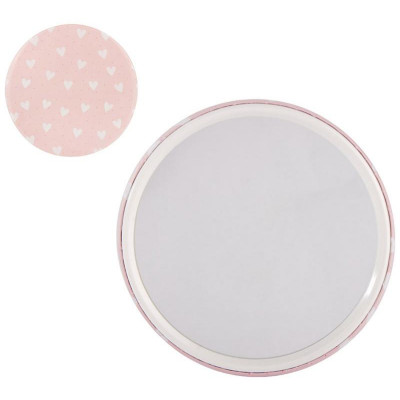 109510 Зеркало карманное ' Идеальная' , круглое ' Сердечки' розовый