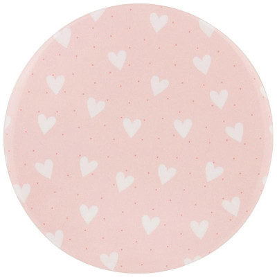 109510 Зеркало карманное ' Идеальная' , круглое ' Сердечки' розовый-1