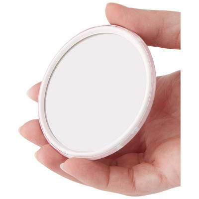 109510 Зеркало карманное ' Идеальная' , круглое ' Сердечки' розовый-2